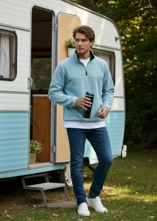 Slim Fit Anti-Pilling Erkek Polar 